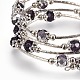 Five Loops Faceted Glass Wrap Bracelets(BJEW-JB04135-01)-3