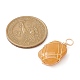 Natural Yellow Jade Copper Wire Wrapped Pendants(PALLOY-JF02131-02)-3