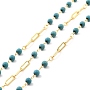 Dark Turquoise Brass Handmade Chains Chain(CHC-M022-07G)