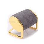 Velvet & Metal Bracelet Watch Display Stands, Oval, Golden, Gray, 8.5x6x7cm(PW-WG5D1AF-06)