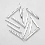 Tibetan Style Bar Links, for Jewelry Design, Cadmium Free & Nickel Free & Lead Free, Strip, Silver, 3x33x1mm, Hole: 1mm(TIBE-A14039-S-FF)