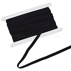 Nylon Elastic Ribbon, for Garment Accessories, with Cardboard Display Card, Black, 3/8 inch(11mm)(OCOR-GF0006-67B-01)