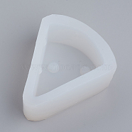 Food Grade Silicone Molds, Ice Pop Molds, for DIY Cake, Candy & Chocolate Molds, Epoxy Resin Jewelry Making, Cheese Shape, White, 92x88x40mm, Inner Size: 73x59mm(DIY-I020-01B)