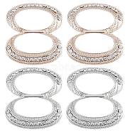 Gorgecraft 4Pcs Double Oval & Butterfly Crystal Rhinestone Scarf Clip Buckle, Alloy Clothing Wrap Holder for Women, Platinum & Rose Gold, 32~37x26~36x2.5~4.5mm, 2pcs/style(JEWB-GF0001-24)