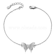 SHEGRACE Unique Design Rhodium Plated 925 Sterling Silver Link Bracelet, with Butterfly(Chain Extenders Random Style), Platinum, 6-3/4 inch(17cm)(JB78B)