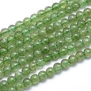 Natural Green Apatite Beads Strands, Round, 4mm, Hole: 1mm, about 93pcs/strand, 15.3 inch(39cm)(G-K224-08-4mm)
