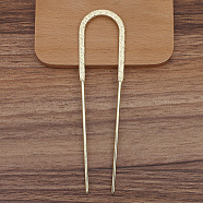 Alloy Hair Fork Findings, U Shape, Light Gold, 132x33mm(PW-WG72179-03)