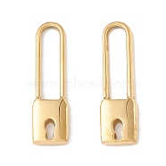Ion Plating(IP) 304 Stainless Steel Pendants, Lock, Real 24K Gold Plated, 25x7x2mm, Hole: 15x3.5mm(STAS-C048-06G)