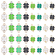 DIY Jewelry Making Findings Kit, Including Alloy Enamel Pendants & CCB Plastic Connector Charms, Clover, Mixed Color, 19~22x13~14.5x1.5~3mm, Hole: 1.6mm, 80Pcs/box(DIY-BC0012-09)