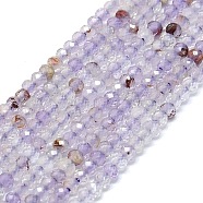 Natural Purple Lodolite Quartz Beads Strands, Faceted, Rondelle, 2~2.5x2mm, Hole: 0.5mm, about 223~226pcs/strand, 14.96~15.16 inch(38~38.5cm)(G-G106-A29-01)