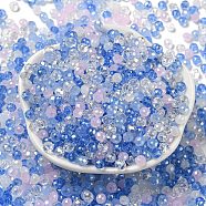 Glass Beads, Faceted, Rondelle, Royal Blue, 4x3mm, Hole: 0.4mm, about 6800pcs/500g(EGLA-A034-LM4mm-18)