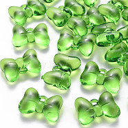 Transparent Acrylic Pendants, Bowknot, Green, 21x29x10.5mm, Hole: 2.5mm, about 118pcs/500g(TACR-T024-02BB-925)