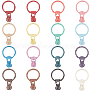 BENECREAT 32pcs 16 Colors Alloy Zipper, with Resin Puller, Round, Cadmium Free & Lead Free, Mixed Color, 37mm, ring: 31.5x23.5x1.5mm, zipper puller: 10.5x9x7.5mm, 2pcs/color(PALLOY-BC0001-08)