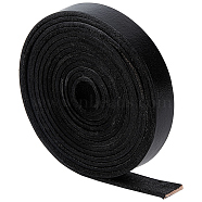 2M Flat Leather Cord, for Jewelry Making, Black, 12.5x2mm, about 2.19 Yards(2m)/pc(LC-WH0007-07B)