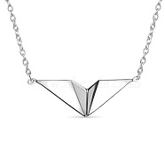SHEGRACE Sweet and Lovely 925 Sterling Silver Pendant Necklace, with Origami Plane Pendant, Silver, 15.7 inch(JN175A)