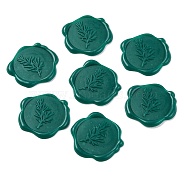 100Pcs Adhesive Wax Seal Stickers, Envelope Seal Decoration, For Craft Scrapbook DIY Gift, Olive Drab, Leaf, 30mm(DIY-CP0009-47C)