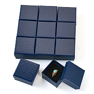 Square Paper Storage Gift Boxes, Jewelry Gift Packaging Case for Wedding Party Supplies, Marine Blue, 5.15x5.15x3cm(CON-TAC0001-05A)