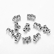 Tibetan Style Tube Bails, Loop Bails, Bail Beads, Cadmium Free & Lead Free, Antique Silver, about 11.5mm long, 9mm wide, 5.5mm thick, hole: 2mm(LF10546Y)