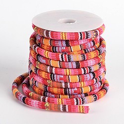 Ethnic Cord Polyester Cords, Colorful, 7x5mm, 10yards/roll(OCOR-M005-16)
