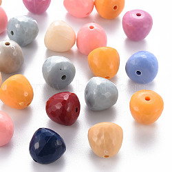 Opaque Acrylic Beads, Faceted, Teardrop, Mixed Color, 15x14.5mm, Hole: 2mm, about 243pcs/500g(MACR-S373-10A)