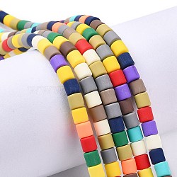 Polymer Clay Bead Strands, Column, Colorful, 5~7x6mm, Hole: 1.5~2mm, about 61~69pcs/strand, 15.74 inch(X-CLAY-T001-C28)