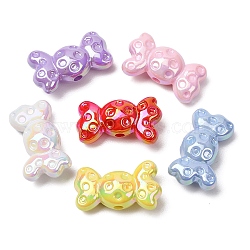 Plating Opaque Acrylic Beads, Iridescent, Candy, Mixed Color, 16.5x27x10mm, Hole: 3mm(AC-CBAE647-08)
