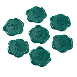 100Pcs Adhesive Wax Seal Stickers, Envelope Seal Decoration, For Craft Scrapbook DIY Gift, Olive Drab, Leaf, 30mm(DIY-CP0009-47C)