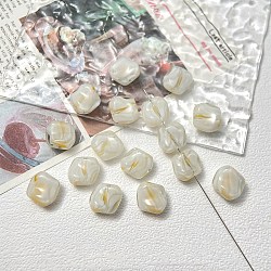 Glass Beads, Nuggets, for DIY Bracelet Accessories, White, 10x11.5x7mm, Hole: 1.2mm(GLAA-U003-02G)