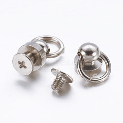 Accessories, Brass Screw nut, Iron Screws, Platinum, 17x8mm, Hole: 7mm(X-FIND-P024-03P)