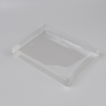 Transparent PET Gift Packaging Boxes, Waterproof Folding Boxes, Rectangle, Clear, 13.7x18.7x2.6cm