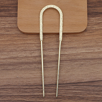 Alloy Hair Fork Findings, U Shape, Light Gold, 132x33mm