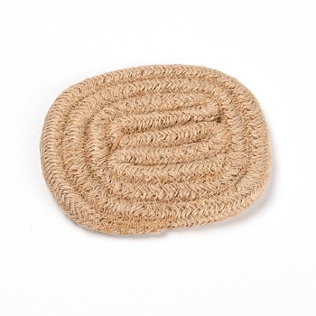 (Clearance Sale)Handmade Jute Cup Mat, Rectangle, BurlyWood, 100x105~108x6mm