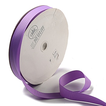 High Dense Polyester Grosgrain Ribbons, Medium Purple, 1 inch(25.4mm), about 100yards/roll