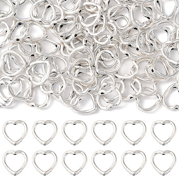 100Pcs Tibetan Style Bead Frames, Lead Free and Cadmium Free, Nickel Free, Heart, Antique Silver, 13.5x14x2mm, Hole: 1.5mm