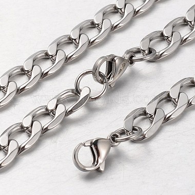 304 Stainless Steel Curb Chain Necklaces and Bracelets Sets(SJEW-L379-09P)-2