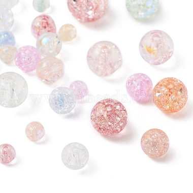 4 brins de perles de verre craquelées électrolytiques de style(GLAA-YW0001-25)-4