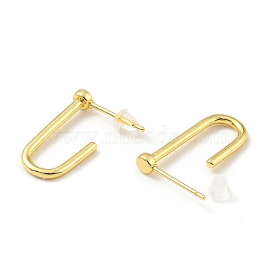 Brass Minimalist Rectangle Stud Earrings(EJEW-A070-02G)-2