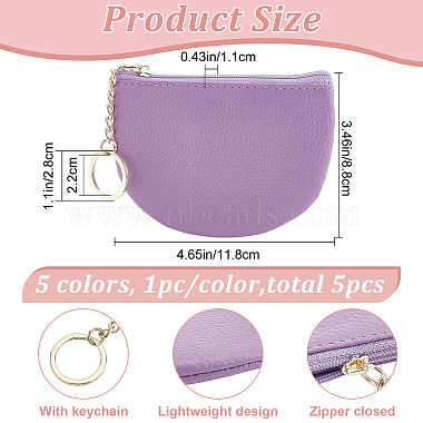 5Pcs 5 Colors Imitation Leather Coin Purse for Women(ABAG-CP0001-03)-2