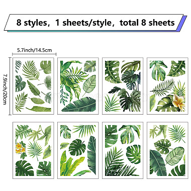 8 feuilles 8 styles autocollants muraux imperméables en pvc(DIY-WH0345-041)-2
