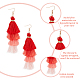 10 Pairs 10 Colors Multi-layer Cotton Tassel Dangle Earrings(EJEW-AN0001-67)-3