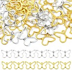 40Pcs 2 Colors Tibetan Style Alloy Pendants, Hollow, Butterfly Charms, Mixed Color, 16x21.5x2.5mm, Hole: 1.6mm, 20pcs/color(FIND-YW0012-13)