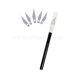 Leathercraft Aluminum Carving Craft Knife Kit, with Alloy Spare Knife Blades, for Crafts Arts, Black, 14x0.8cm(PURS-PW0003-121A)