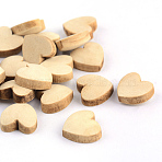 Unfinished Wood Beads, Natural Wooden Beads, No Hole, Heart, PapayaWhip, 9.5x10x4mm(X-WOOD-S664-04)