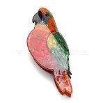 Acrylic Claw Hair Clips for Women Girls, Parrot, with Iron Findings, Colorful, 105x44x45mm(PHAR-I011-03)