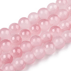Baking Paint Imitation Jade Glass Round Bead Strands, Two Tone, Pale Violet Red, 10~10.5mm, Hole: 1.2mm(X1-DGLA-N003-10mm-03)
