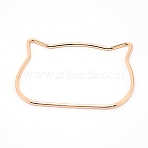 Iron Bag Handles, for Handmade Bag Handbags Purse Handles Replacement, Cat Head, Light Gold, 8.5x11.25x0.4cm, Inner Diameter: 8x10.5cm(FIND-WH0064-45)