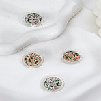 4Pcs 2 Colors 1-Hole Alloy Resin Buttons, Flat Round, Mixed Color, 25.5x9mm, Hole: 2mm(BUTT-LP0001-79)