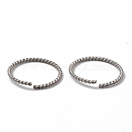 304 Stainless Steel Open Jump Rings, Twist Ring, Stainless Steel Color, 16x1mm, Inner Diameter: 15mm, about 180pcs/bag(STAS-Z015-30D)