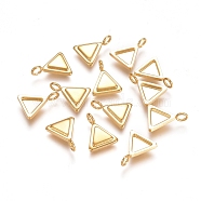 304 Stainless Steel Pendant Cabochon Settings, Triangle, Golden, Tray: 5x6mm, 11x9x2mm, Hole: 2mm(STAS-F222-023G)