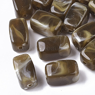 Abalorios de acrílico, estilo de imitación de piedras preciosas, cuboides, camello, 13x7.5x7.5mm, agujero: 1.6 mm(X-OACR-N130-016C)
